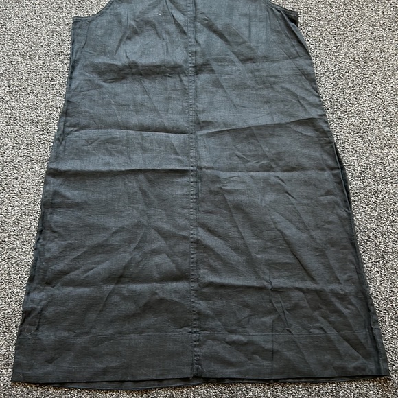 J Jill Dress Womens Medium Black 100 Linen Pocket Pullover Wide Strap Lagenlook - Picture 8 of 15